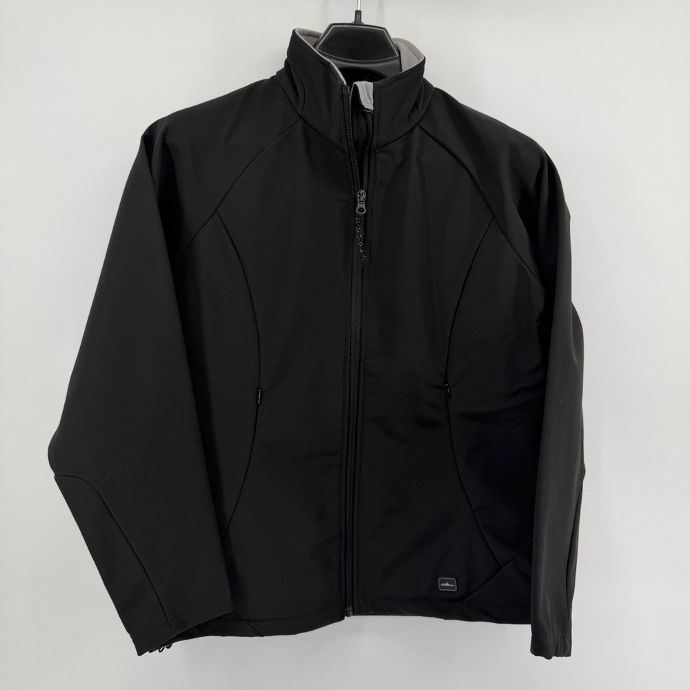 Charles River Apparel Soft Shell Jacket Womens Medium Black 5916 Full Zip Fitted